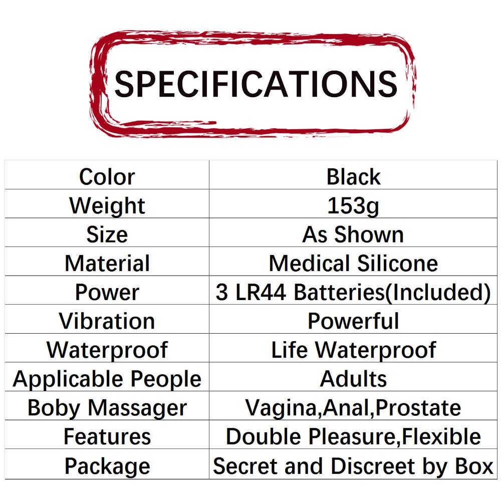 Dvojité vaginální anální vibrátory pro ženy Muži Masážní přístroj prostaty Anální vibrátor Sexuální hračky pro ženy