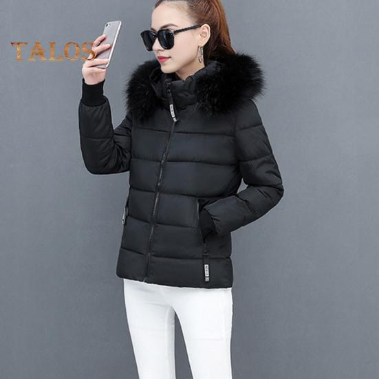 Winter-Daunenmantel, gepolstert, mit Kapuze, Taschen, Reißverschluss, Parka, winddicht, wärmespeichernd, schmale Passform, Übergröße, tägliche Oberbekleidung für kaltes Wetter, Baumwolljacke