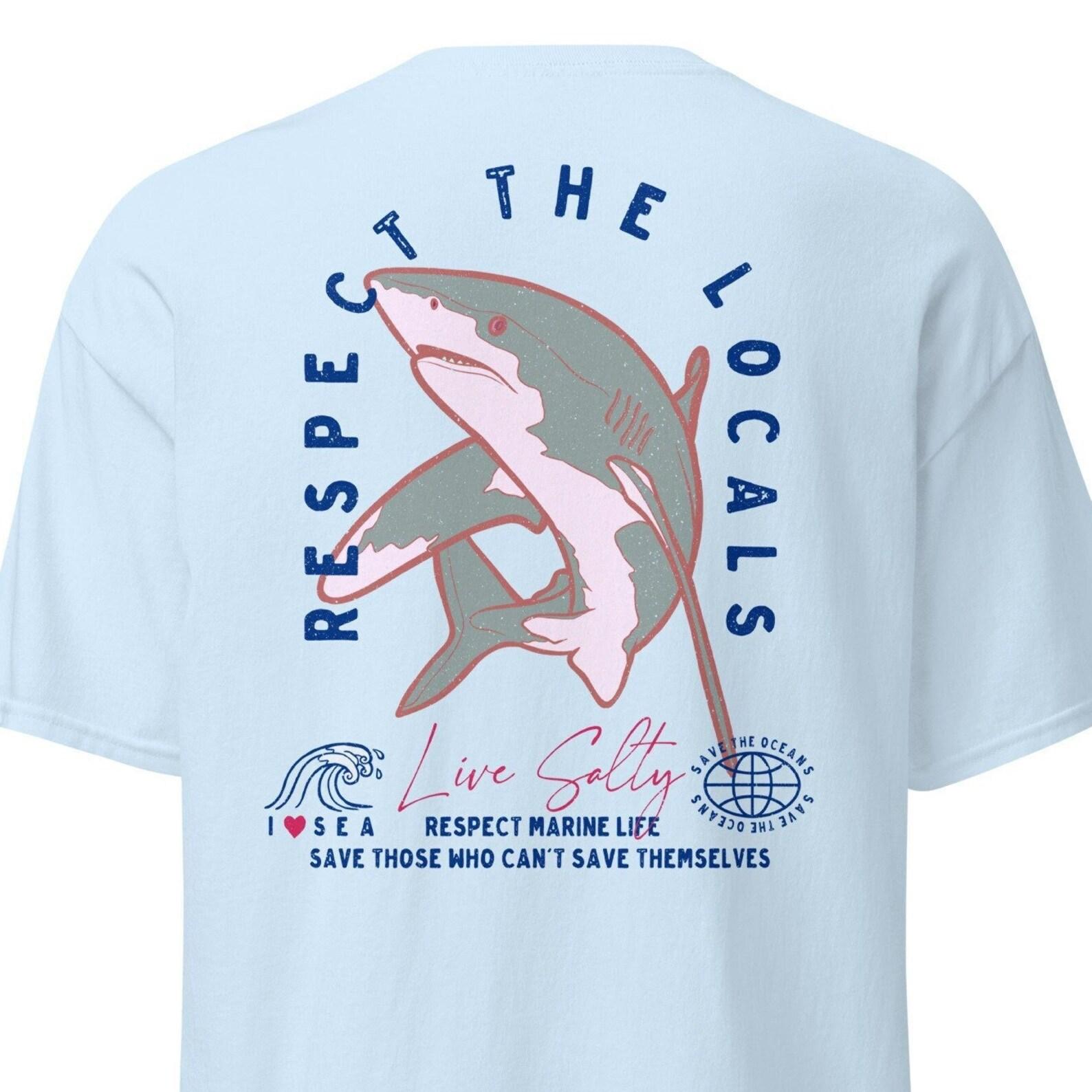 Respect Locals Shark Tee, Marine Life Shirt 3XL