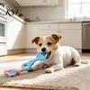 Indoor Outdoor Interactive Toys Pet Molar Teeth Cleaning Fork Toy, Durable Woven Rope Training Macaron for Dogs Colors TPR Chew Toy Gum Massage