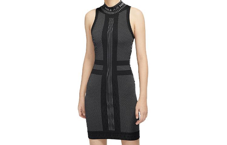 Nike Sleeveless Dresses Women s Black Crew Neck Thin Mid Length CU5412-010