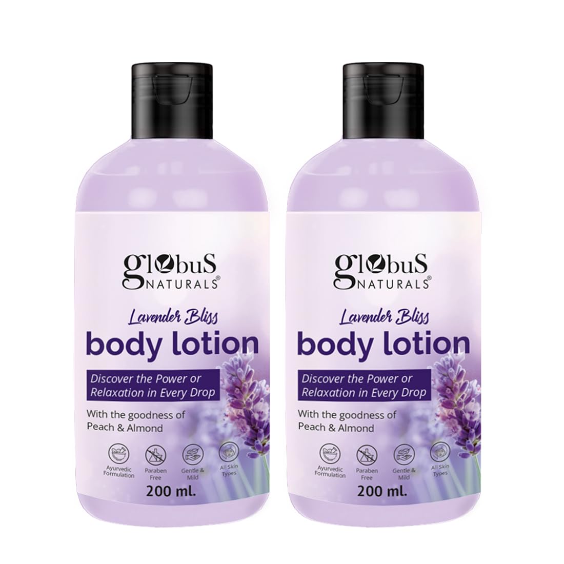

Globus Naturals Lavender Bliss Body Lotion, Enriched with Coconut Oil and Cucumber Extracts, Ayurvedic Preparation, Paraben Free, Gentle & Mild,