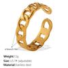 Europe, America 2025 carved ring trend stainless steel plated 18K gold men and women wear ring
