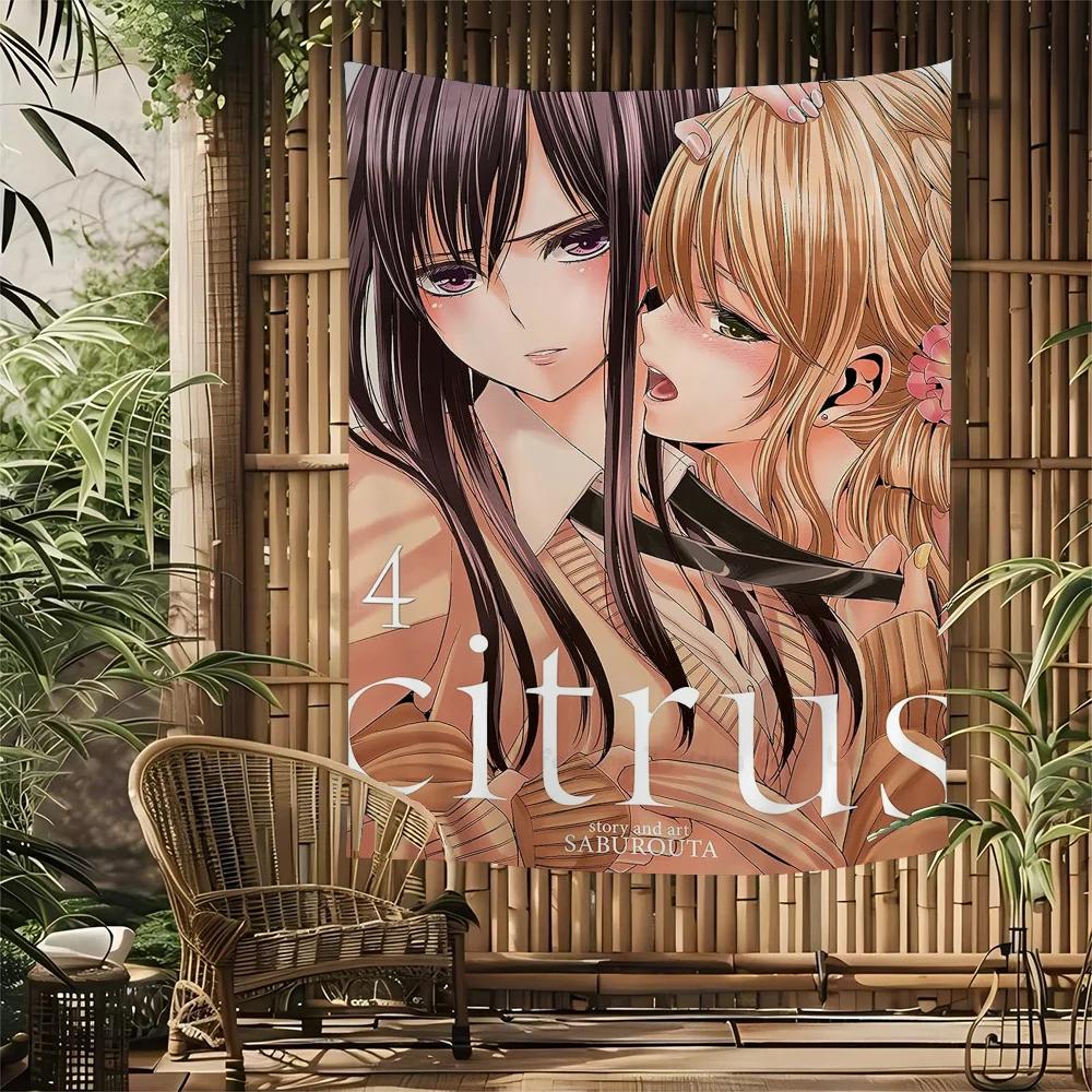 

Japanese Anime Citrus Movie Wall Tapestry Hanging Tarot Hippie Wall Rugs Dorm Home Decor 74x94cm(29x37in)