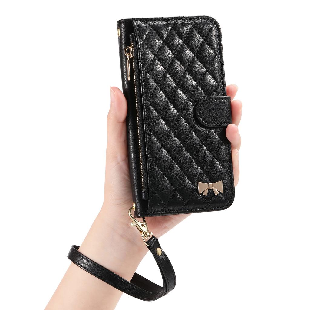 Leather Wallet Flip Case for Motorola Moto G05 G15 Power G75 G85 G56 G86 G57 G67 G77 5G Phone Cover with Wristlet Strap