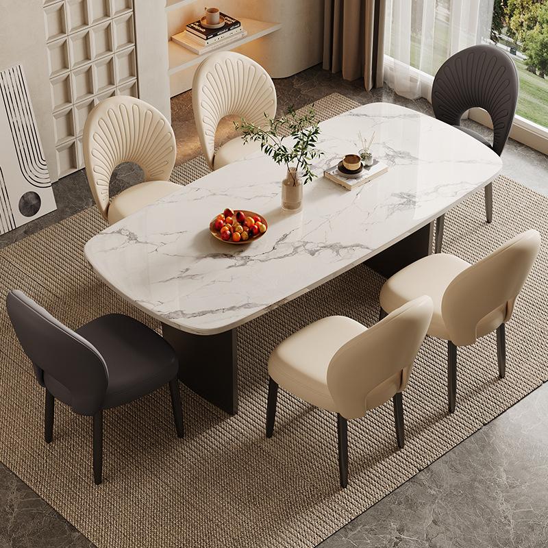Modern Leather Dining Chair Restaurant Soft Backrest Stool INS Cream Style Makeup Chair Ergonomic Design Household Furniture