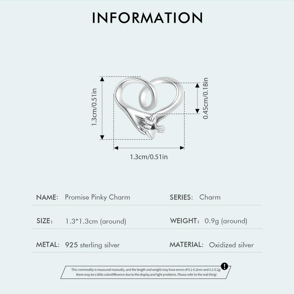 Bamoer 925 Sterling Silver Closer Hearts Bead Two Intertwined Hearts Charm Fit Original Bracelet DIY Jewelry