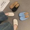 Popular Niche Hollow Breathable Bag Head Half Slippers Women's 2025 Summer New Models Go Out Roman Style Commuter Muller Shoes