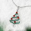 Shiny Colorful Christmas Tree Pendant Necklace Female, Festive Atmosphere Foreign Style Necklace, Popular Christmas Gifts
