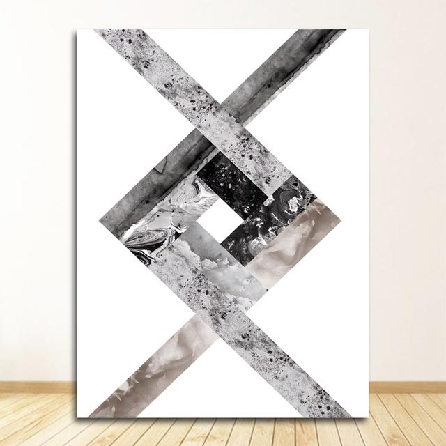 Living Room Decorative Painting Unframed Black And White Geometric Figure Nordic Style Posters Art Canvas Pictures For