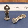 Retro Brass Buddha Guanyin Light Statue - Desktop Deity Ornament, Handheld Pendant, Old Copperware Handicraft.