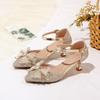 Summer children's sandals women's new middle-aged and older children's bow sandals princess high heels bag head fashion children's sandals