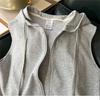 Spring and Autumn Male Vitality  Versatile Simple Jugendstil Sleeveless Hooded Sweatshirt