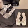 Water Diamond Style Toe Post Slide Sandals For Women Summer Fashion With Rubber Sole