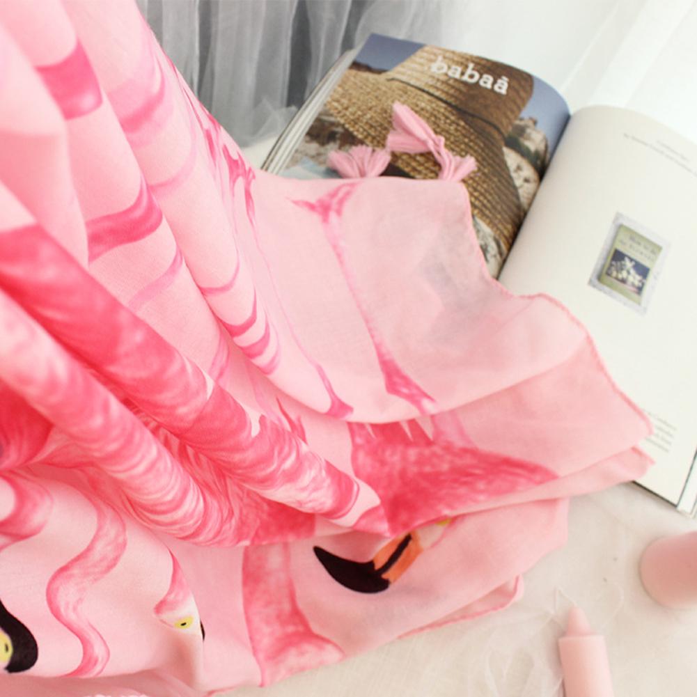 Female Stylish Flamingo Beach Sun-screen Scarf Gauze Kerchief Tippet Festival Gift
