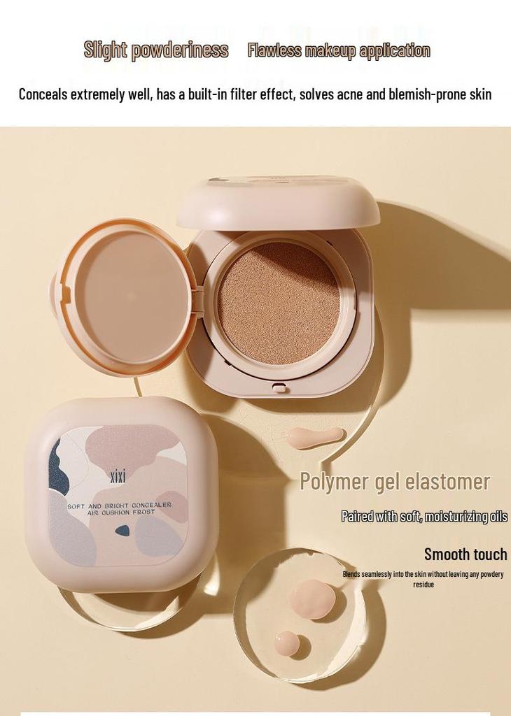Xixi Soft Light Face Concealer Cushion Cream - Moisturizing, Lightweight, Pore-Minimizing, Natural Finish.