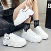 Soft Leather Love Little White Shoes Women's Shoes Spring 2025 New Thick-soled Heightening Leather Surface Color Matching Sports and Leisure Board Sho