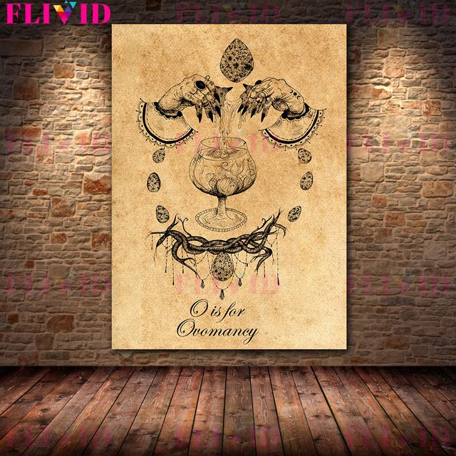 Retro Şeytan Takımyıldızı Kehanet Posteri Gotik Karanlık Şeytan Takımyıldızı Duvar