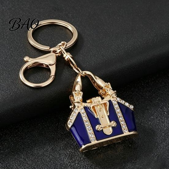 Bling Backpack Keychain Mini Handbag with Rhinestone, Zinc Alloy Pendant for Decorative Purse Keys Handbags Backpacks, Lightweight Accessory