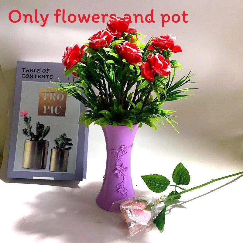 

Plastic Rose Flower With Realistic Design For Wedding And Event Decor