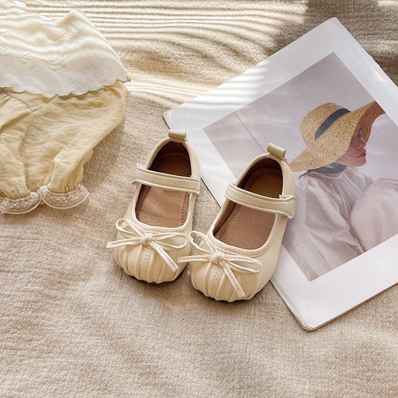 Girl princess bow small leather shoes 2025 spring and autumn new girls foreign versatile single shoes soft-soled shoes