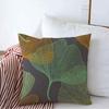 Kissenbezug Grün Ginkgo-Muster Ginkgo Biloba Blatt Natur Orange Abstrakt Schön Floral Laub Ginko Bequem Leinen Dekoratives Kissen