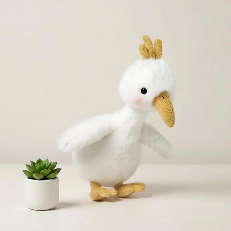 28Cm Lifelike Silly Goose Plush Toy Fluffy Poultry Stuffed Animal Soft Doll Funny Sleep Comfort Birthday Gift Kid Boy Girl Decor