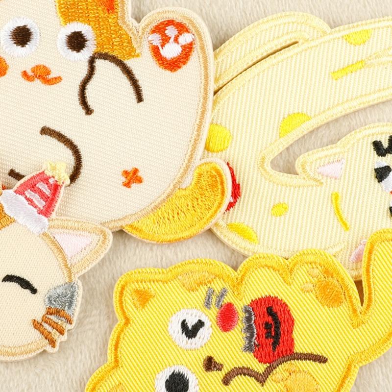8 Pcs Cartoon Cats Iron On Patches Clothing Patches Animal Repair Patches Embroidery Patches for Bag Decoration