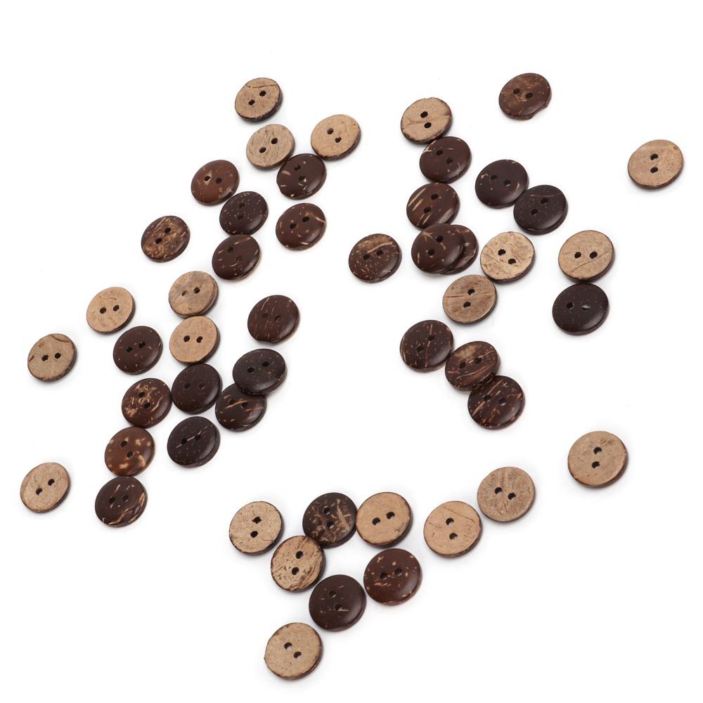 200pcs 2 Holes Coconut Shell Buttons Coconut Sewing Buttons Wooden Buttons Crochet Projects