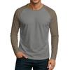 Men's Round Neck Plunger Long Sleeve T-Shirt Top