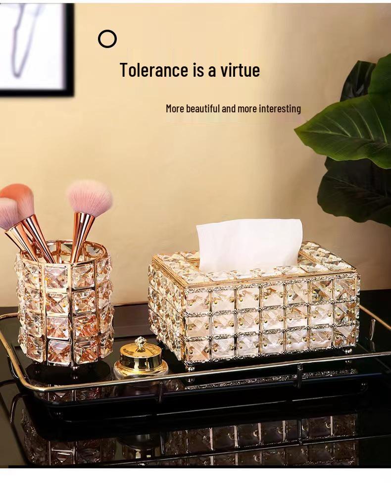 Nordic Style Crystal Tissue Box for Living Room Dining Table
