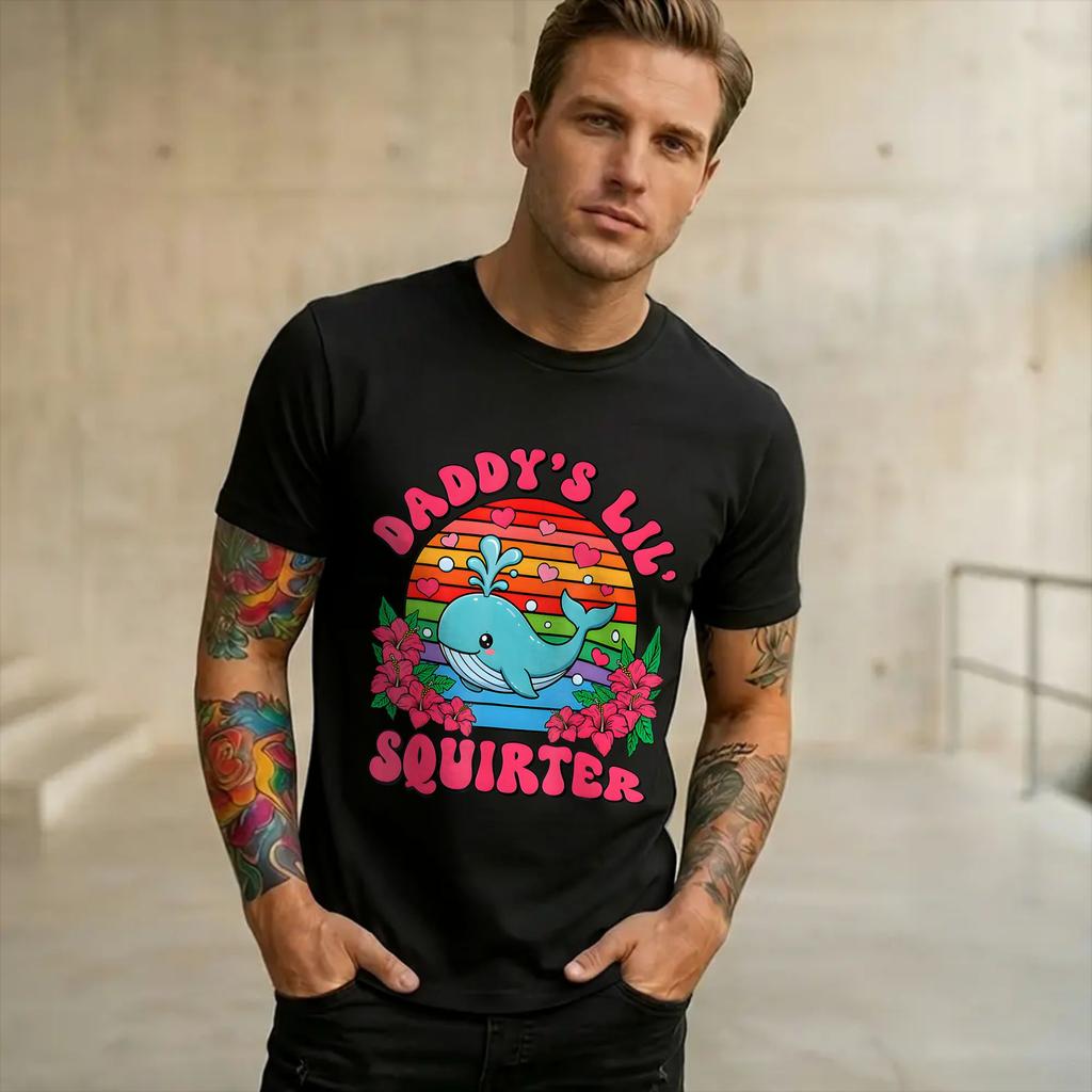Unisex Unisex Inappropriate Funny Daddys Lil Squirter Embarrassing T Shirt 100 Cotton Graphic Print Tee Shirts Clothing Outfits