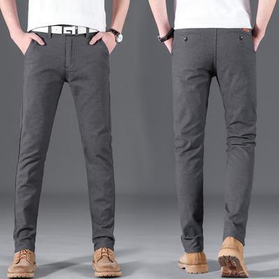 Men's Casual Pants Korean Version Elastic Slim-fitting Boys' Cotton and Linen Casual Small Feet Trousers