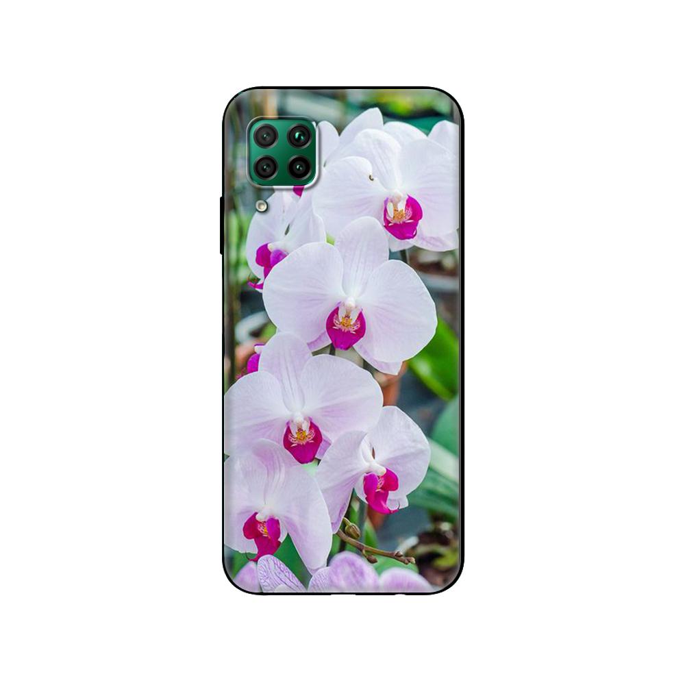 Black Tpu Case For Huawei P30 Lite P30 Pro P40 Case For Huawei P40 LITE E P Smart 2020 Case Cover Orchid Flowers Colorfu