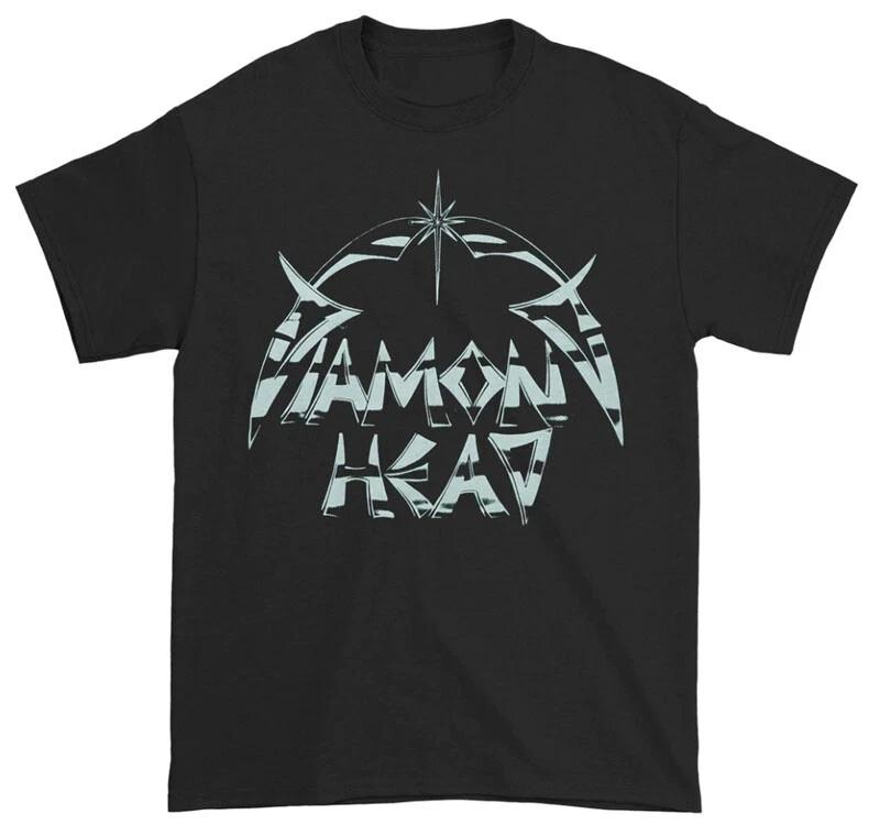 

New Authentic Diamond Head Retro Logo Heavy Metal Band Black T-Shirt 4XL