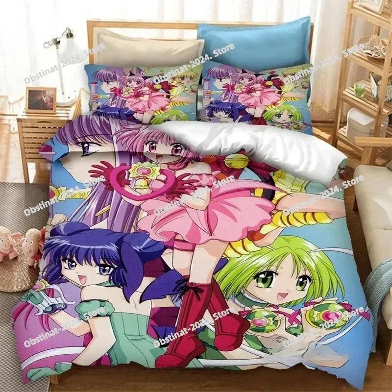 3D Anime Tokyo Mew Bettwäsche-Set Bedrucktes Bettwäsche-Set Mit Kissenbezug Bettdeckenbezug Weich Einzel Doppel Queen Super King Größe Schlafzimmer