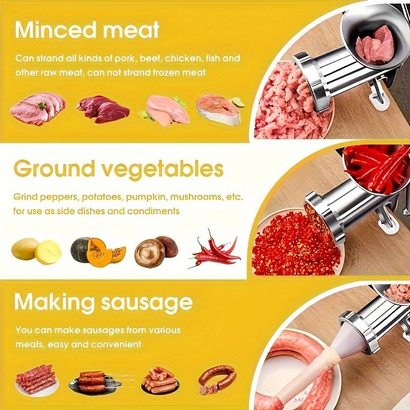 Household Aluminum Alloy Manual Sausage Meat Grinder Pepper Spice Grinding Machine Kitchen Tool