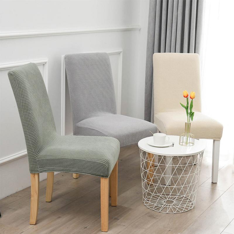 Polar Fabric Fleece Chair Cover Elastic Spandex Dining Kitchen Stretch With Back