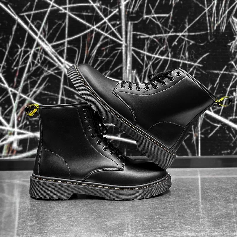 Brand Men Leather High-Top Skateboarding Shoes Men's Sneakers Male Fashion Non-Slip Sport Shoes Mens Footwear