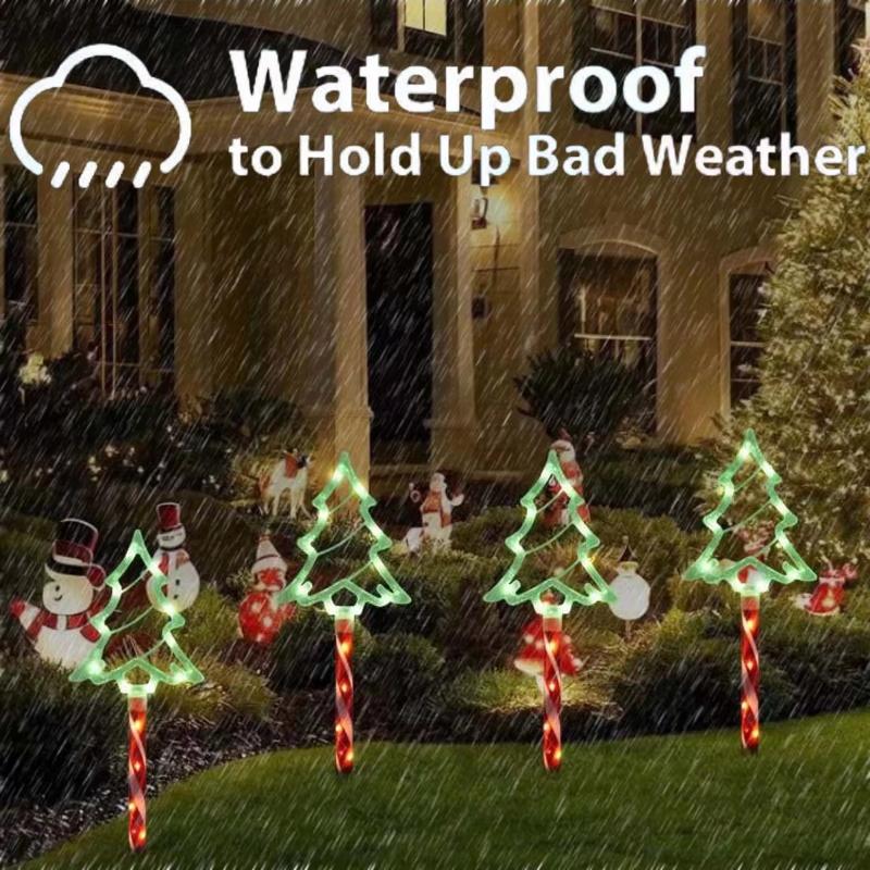 Solar Led Christmas Tree Lights Outdoor Ground Lamp Snowman Santa Claus Colorful Decor Lighting For Courtyard Balcony Garden