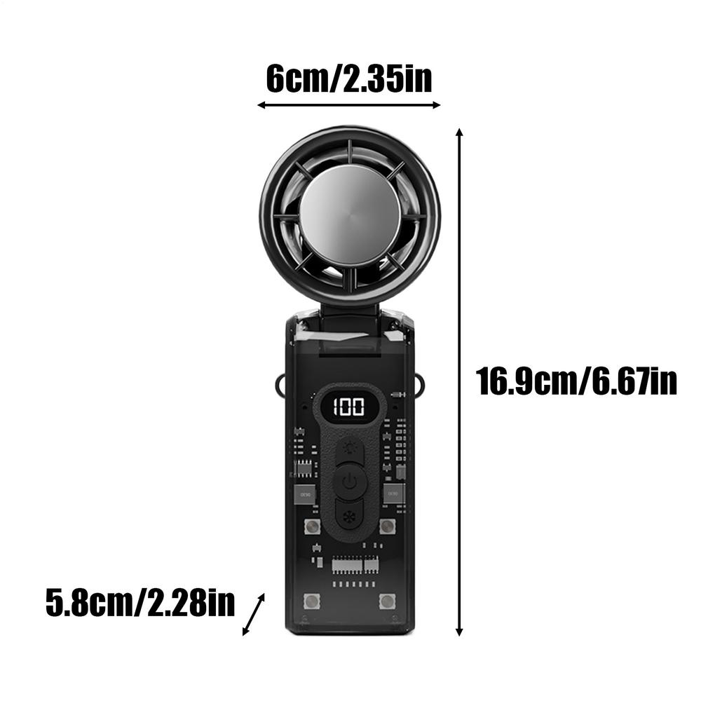 Handheld Fan Rechargeable Personal Fan Handheld With Instant Cooling Plate Cooling Device With LED Light For Workplace Walking