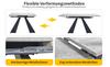 Dining Set (5-piece), Extendable Dining Set, 160×80×75cm Dining Table with 4 Dining Chairs, Grey Velvet Dining Chair, Grey Table with Pedestal Legs