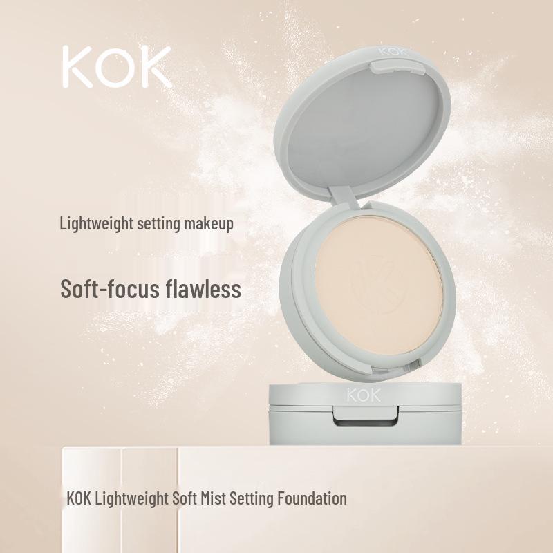 

KOK Featherlight Flawless Pressed Powder: Wet/Dry Setting, Long-Lasting, Waterproof, Non-Transfer Contouring Concealer. 10g
