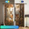 Set Of 2 American Elk Forest Decorative Curtains Uv Insulation Privacy Protection Retro Style Made Polyester