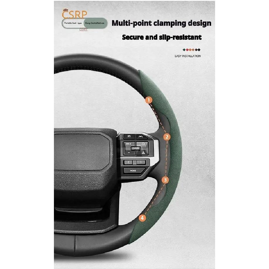 Geeignet für Leapmotor Anti-Rutsch-Schnalle Segmentierte Wildleder-Lenkradabdeckung für Modelle T03 C10 B10 B05 B03X C16 C11 C01