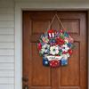 Patriotics Door Decoration Sign 4th of July Wreath for Front Door Hanger Memorial Day Wooden Hanging Sign Wood Plaque