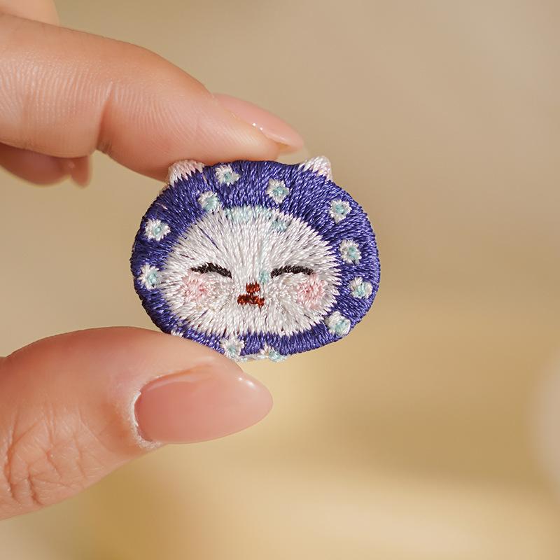 

1 шт. тканевая нашивка декоративная мультяшная кошка стереоскопическая тканевая аппликация ручная вышивка швейные модные аксессуары