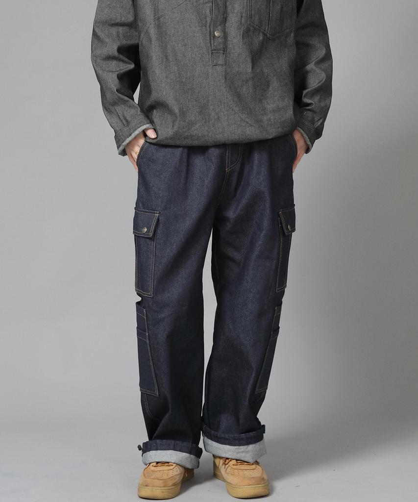 Seinteukeulu Double Cargo String Jogger Pants Dcj-338 Denim Indigo