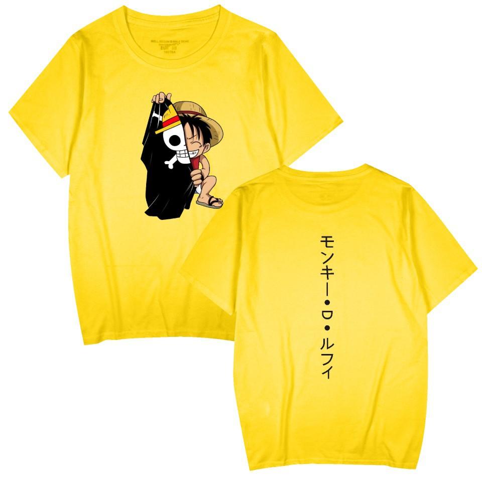 ONE PIECE Shirts Round Neck Short Sleeve Funny Clothes ONE PIECE Cartoon Printed Unisex T-Shirt