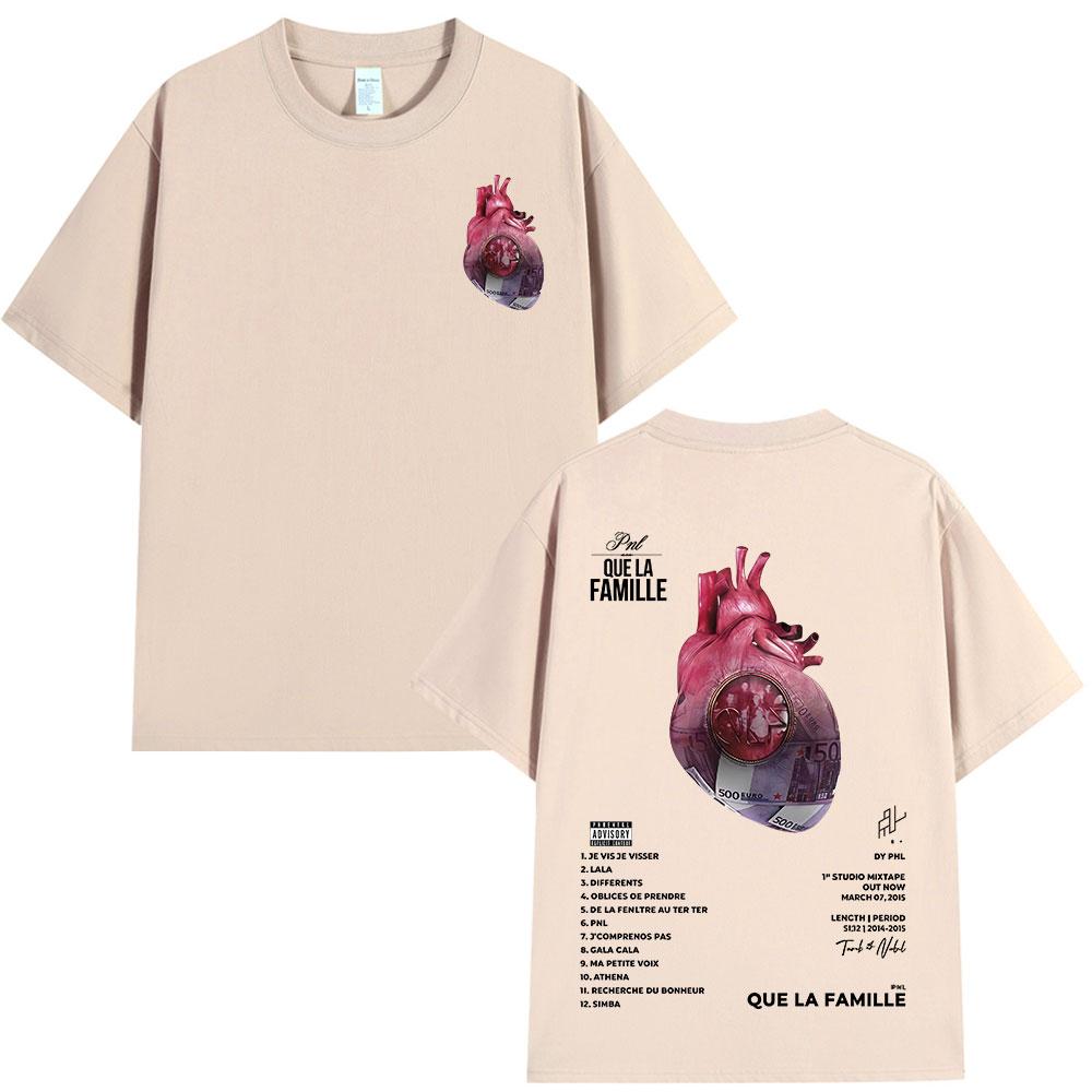 Rapper Francez PNL Que La Famille Le Monde Chico Album Tricou Bărbați Femei Modă Hip Hop Bumbac Mânecă Scurtă Tricouri Streetwear